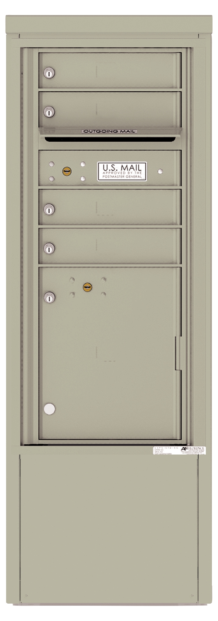 4CADS-04-D 4C Horizontal Depot Mailbox Postal Grey