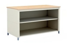 72-Inch Extra Deep Storage Adjustable Height Table With Center Shelf