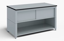 72-Inch Extra Deep Storage Table with Adjustable Height Legs with Lower Shelf and Upper Locking Cabinet