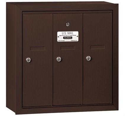 3-Door 3500 Series Vertical Mailbox Bronze