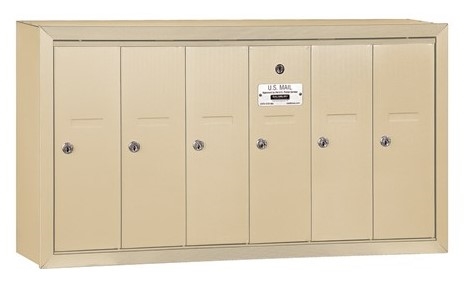 6-Door 3500 Series Vertical Mailbox Sandstone