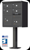 4 Door Cluster Mailbox with Pedestal 1570-4T5-BK