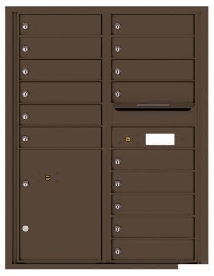 4C11D-15 Eleven Door High Fifteen Tenant 4C Mailbox with Parcel Locker Antique Bronze