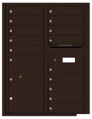 4C11D-15 Eleven Door High Fifteen Tenant 4C Mailbox with Parcel Locker Dark Bronze