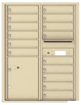 4C11D-15 Eleven Door High Fifteen Tenant 4C Mailbox with Parcel Locker Sandstone