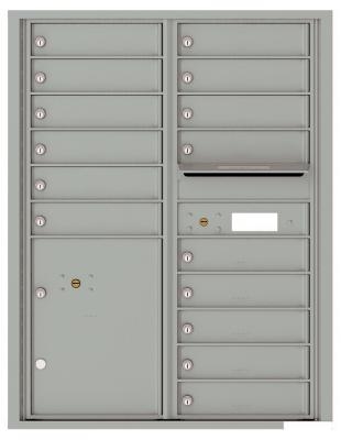 4C11D-15 Eleven Door High Fifteen Tenant 4C Mailbox with Parcel Locker Silver