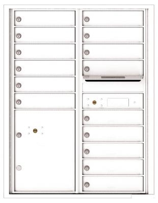 4C11D-15 Eleven Door High Fifteen Tenant 4C Mailbox with Parcel Locker White