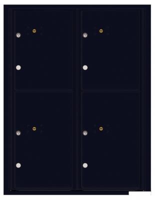 4C11D-4P Eleven Door High Four Parcel Locker 4C Mailbox Black