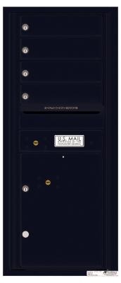4C11D-04 Eleven Door High Four Tenant 4C Mailbox Black