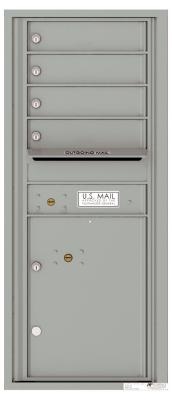 4C11D-04 Eleven Door High Four Tenant 4C Mailbox Silver