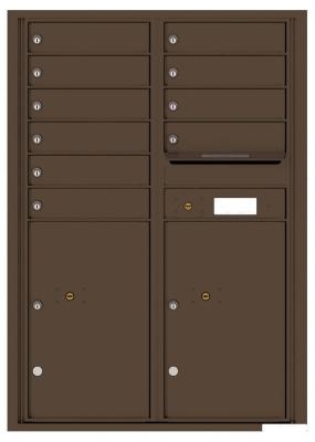 4C12D-10 Twelve Door High Ten Tenant 4C Mailbox Antique Bronze