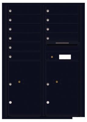 4C12D-10 Twelve Door High Ten Tenant 4C Mailbox Black