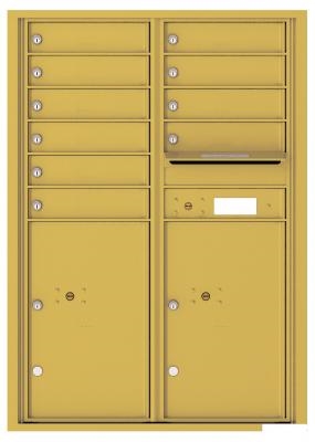4C12D-10 Twelve Door High Ten Tenant 4C Mailbox Gold Speck