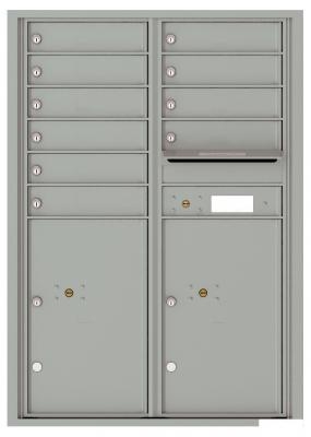 4C12D-10 Twelve Door High Ten Tenant 4C Mailbox Silver