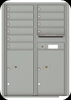 4C12D-10 Twelve Door High Ten Tenant 4C Mailbox Silver