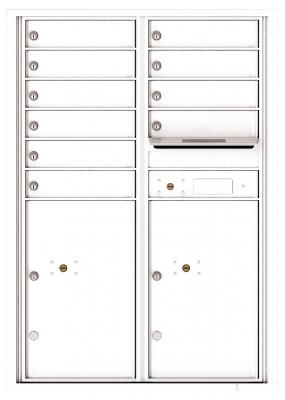 4C12D-10 Twelve Door High Ten Tenant 4C Mailbox White