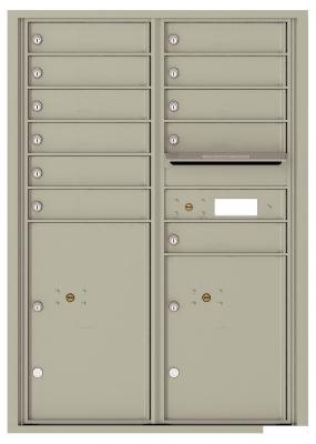 4C12D-11 Twelve Door High Eleven Tenant 4C Mailbox Gold Speck Postal Grey