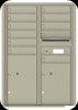 4C12D-11 Twelve Door High Eleven Tenant 4C Mailbox Gold Speck Postal Grey