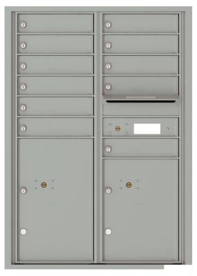 4C12D-11 Twelve Door High Eleven Tenant 4C Mailbox Silver