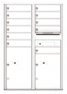 4C12D-11 Twelve Door High Eleven Tenant 4C Mailbox White