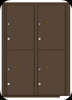 4C12D-4P Twelve Door High Four Parcel Locker 4C Mailbox Antique Bronze