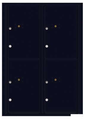 4C12D-4P Twelve Door High Four Parcel Locker 4C Mailbox Black