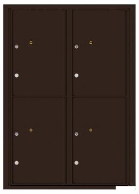 4C12D-4P Twelve Door High Four Parcel Locker 4C Mailbox Dark Bronze