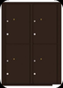 4C12D-4P Twelve Door High Four Parcel Locker 4C Mailbox Dark Bronze