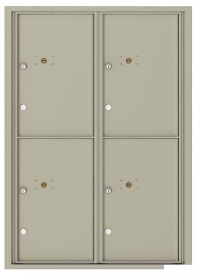 4C12D-4P Twelve Door High Four Parcel Locker 4C Mailbox Gold Speck Postal Grey