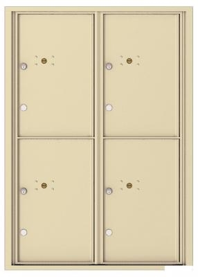 4C12D-4P Twelve Door High Four Parcel Locker 4C Mailbox Gold Speck Sandstone