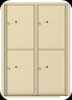 4C12D-4P Twelve Door High Four Parcel Locker 4C Mailbox Gold Speck Sandstone