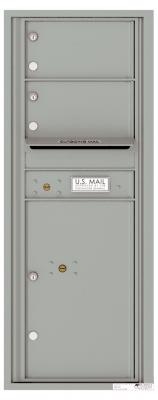 4C12S-02 Twelve Door High Two Tenant 4C Mailbox Silver Speck