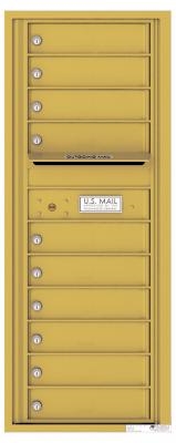 4C12S-10 Twelve Door High Ten Tenant 4C Mailbox Gold Speck