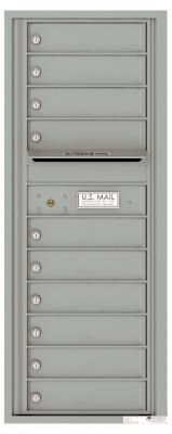 4C12S-10 Twelve Door High Ten Tenant 4C Mailbox Silver Speck
