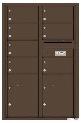 Versatile 7 Tenant Mailbox for sale from US Mail Supply With 2 parcel lockers in Antique Bronze