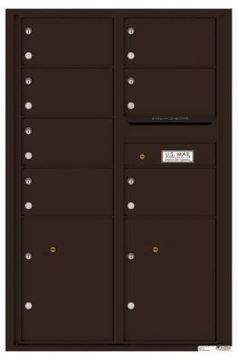 Versatile 7 Tenant Mailbox for sale from US Mail Supply With 2 parcel lockers in Brown