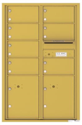 Versatile 7 Tenant Mailbox for sale from US Mail Supply With 2 parcel lockers in Gold Speck