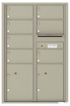 Versatile 7 Tenant Mailbox for sale from US Mail Supply With 2 parcel lockers in Antique Bronze Gray