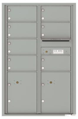 Versatile 7 Tenant Mailbox for sale from US Mail Supply With 2 parcel lockers in Silver Speck