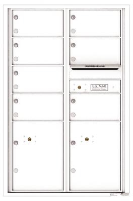 Versatile 7 Tenant Mailbox for sale from US Mail Supply With 2 parcel lockers in White