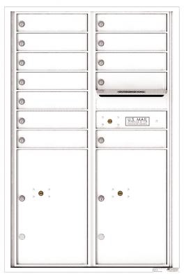 White 4C13D-12 Thirteen Door High Twelve Tenant 4C Mailbox