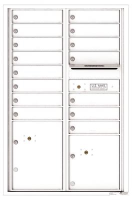 White 4C13D-15 Thirteen Door High Fifteen Tenant 4C Mailbox