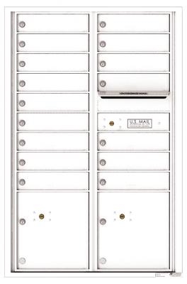 White 4C13D-16 Thirteen Door High Sixteen Tenant 4C Mailbox