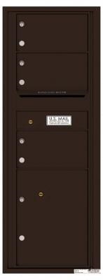 Versatile 3 Tenant Mailbox for sale from US Mail Supply With a parcel locker in Dark Bronze