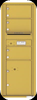 Versatile 3 Tenant Mailbox for sale from US Mail Supply With a parcel locker in Gold Speck