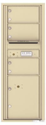Versatile 3 Tenant Mailbox for sale from US Mail Supply With a parcel locker in Sandstone
