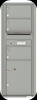 Versatile 3 Tenant Mailbox for sale from US Mail Supply With a parcel locker in Silver Speck