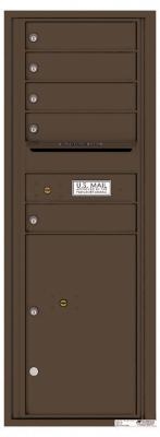 Versatile 5 Tenant Mailbox for sale from US Mail Supply With a parcel locker in Antique Bronze