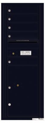 Versatile 5 Tenant Mailbox for sale from US Mail Supply With a parcel locker in Black