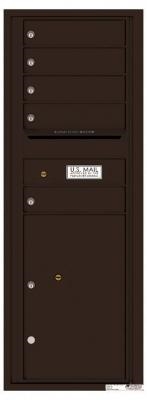 Versatile 5 Tenant Mailbox for sale from US Mail Supply With a parcel locker in Dark Bronze